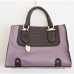 London Fog Shoulder Purse Gray Purple